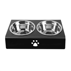 Прозрачна акрилна купа за домашни любимци Повдигната поставка за хранилка за кучета с 2 купи