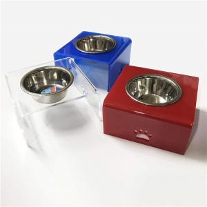 Custom Wholesale Trasparente trasparente Ciotola per animali domestici Ciotole acriliche per cani per gatti Stand di alimentazione