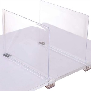Prateleira de acrílico transparente Divisores de armários Prateleira Separador de armário para armário de madeira