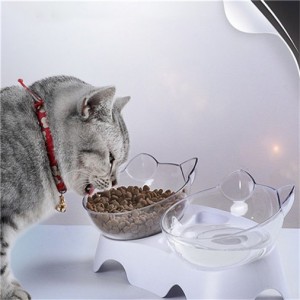 مخصص بالجملة شفاف واضح الحيوانات الأليفة وعاء أكريليك القط الكلب السلطانيات تغذية الوقوف