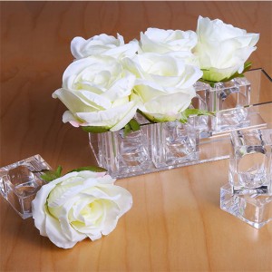 Lovely crystal flinter flower christmas wedding Party Favors tafeldekoraasje holders dúdlik acryl servetringen