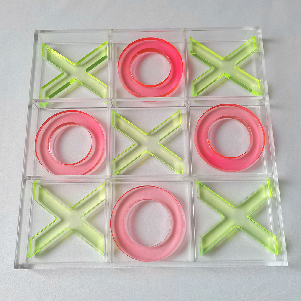 Ensemble de jeu de luxe en acrylique Tic Tac Toe Plateau de jeu en acrylique transparent