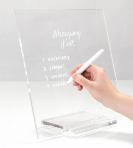 Avahiya Ofîsa Şefaf Rêxistin daweta otêlê Bingeha Tabletê Memo ya Akrylic Clear Dry Erase ji bo odeya xwarinê