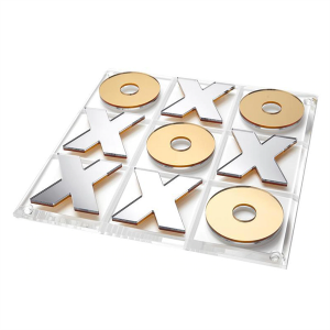 Laser Cut Heart Shape Akrylblok Deluxe Home Decor Tic Tac Toe Sæt
