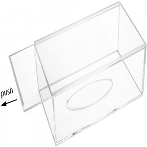 Crystal ພາດສະຕິກຫລູຫລາຮ້ານອາຫານໂຮງແຮມຫ້ອງການຫນ້າທໍາອິດຕາຕະລາງ acrylic Napkin Tissue Holder Boxes Dispenser