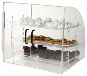 Пекарна Магазин за торти Персонализирана прозрачна кутия за прозорци Акрилна кутия за съхранение на храна Витрина за бисквитки за хляб и понички