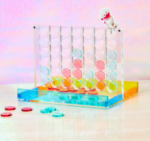 Custom wholesale tic tac toe game funny world children’s toys board Luxury Lucite acrylic connect 4 games for kids