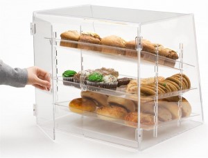 مخبز كعكة مخزن مخصص واضح نافذة مربع الاكريليك الغذاء صندوق تخزين الخبز كوكي كب كيك دونات عرض القضية