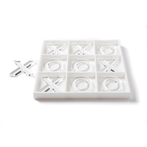 12” Acrylic Tic Tac Toe Game Set Classic Family Plexiglass Travel Board Game ٻارن ۽ بالغن لاءِ