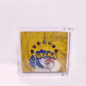 personnalisé en gros première édition dalle acrylique élite formateur carte manches vitrine acrylique pokemon booster boîte protecteur boîte