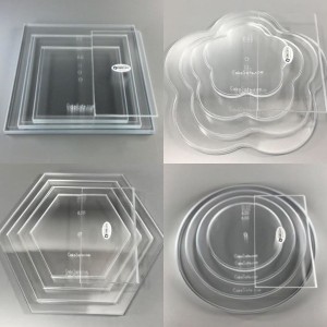 Kit de base de disque de gâteau acrylique rond de support de gâteau de Lucite clair multi-tailles