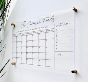 Personalizado montado flotante regalar sublimación colgar impresión para colorear digital año mensual acrílico calendario de borrado en seco para pared