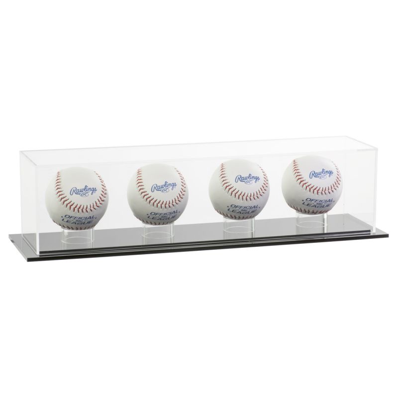 Desktop Sports Shop Retail Display Klar akryl Quad Baseball Display Case