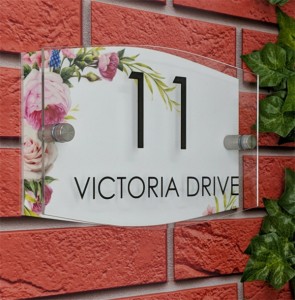 Letreros de dirección de bienvenida para el hogar y la oficina de hotel flotante moderno, placas decorativas de número de puerta, placa de acrílico personalizada con número de casa