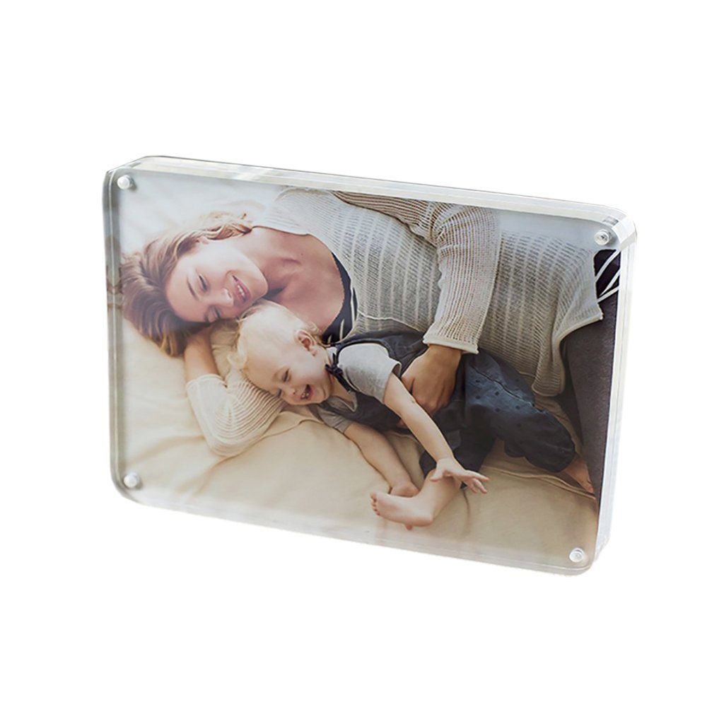 Desktop 6×4 Inch Acrylic Photo Frame Family Picture Round Corner Acrylic Magnetic Picture Frame