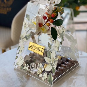 Caixes de regal de caixes de regal personalitzades de vidre rústic musulmà, safata de boda per a convidats