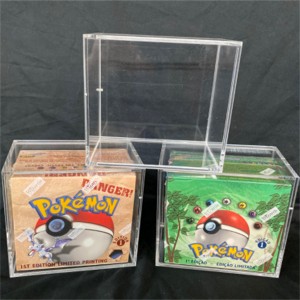 Oanpaste gruthannel Pokemon ETB Display Case Magneet Lid skroef kaarten elite trainer Protector case Acryl Booster Box Display case