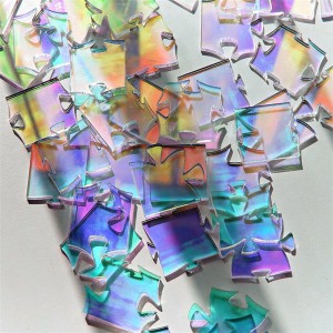 Custom Rainbow Color Acrylic Educational Toy Jigsaw Puzzle