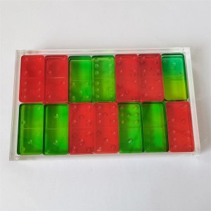 Laadukas läpinäkyvä Lucite akryylidominosarja 28 kpl Dominopelillä lahjaksi