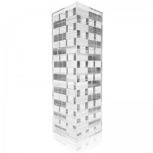54 ədəd Clear Lucite Blok 3D Lüks Akrilik Yığma Qülləsi Puzzle Oyunu