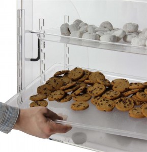 Pékség süteménybolt Egyedi átlátszó ablakos doboz akril élelmiszer tároló doboz kenyér süti cupcake fánk vitrin