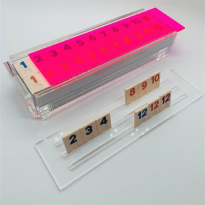 Cajas de dominó de mesas en blanco de sublimación de higgs personalizadas juego de dominó de acrílico negro doble seis grandes