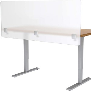 Partisi Privasi Frosted Acrylic Clamp-on Desk Divider Privacy Desk Mounted Cubicle Panel