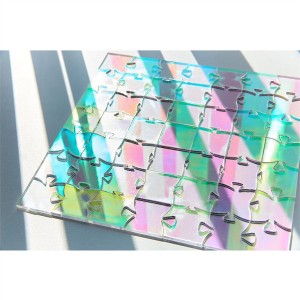 Custom nga Rainbow Color Acrylic Educational Toy Jigsaw Puzzle