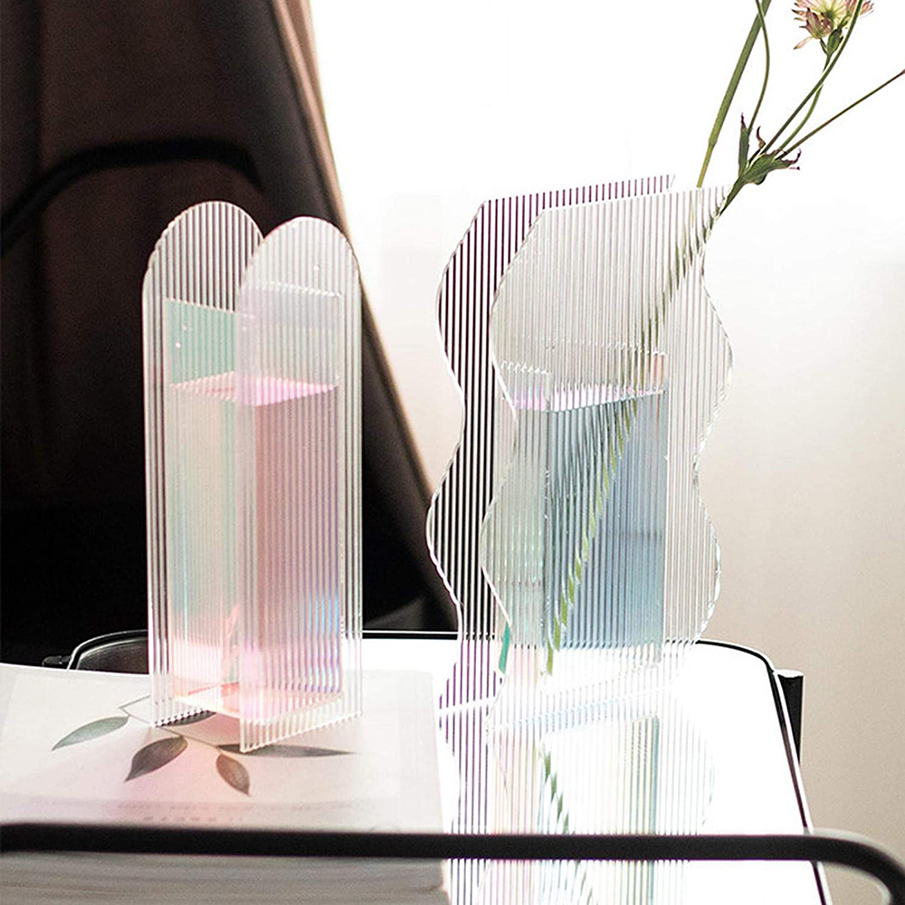 Custom Long Glass PMMA Vase Indoor Decor Acrylic Table Vase