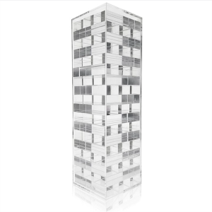 စိတ်ကြိုက် Acrylic ဂိမ်းတည်ဆောက်မှုတုံးများ နီယွန်ပန်းရောင် အနီရောင် Plexiglass Tumble Tower အစုံ