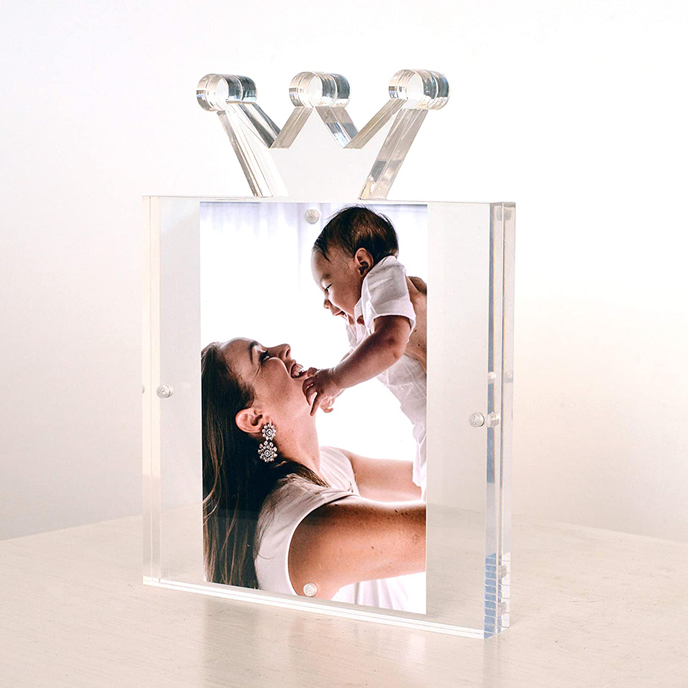 Personalized Crown Acrylic Photo Frame Dekorasyon Cute Lucite Baby Picture Frame