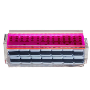 مختلف رنگین ڈسپلے کیس Plexiglass Dominoes سیٹ Neon Acrylic Case