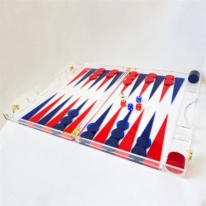 Juego de backgammon Lucite, tablero de juego de backgammon acrílico de Color personalizado