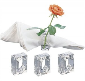 Prekrasni kristalni leptir cvijet božić svadbene potrepštine držači stolnih ukrasa prozirni akrilni prstenovi za salvete
