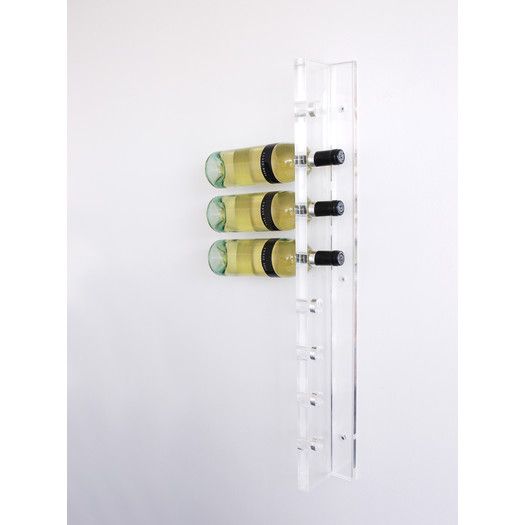 High Quality Wall Mounted Clear Acrylic Wine Bottle Wiskey Rack