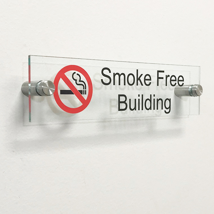 8×2'' Transparent Acrylic Wall Door Or Desk Sign For Smoke FreeBuilding