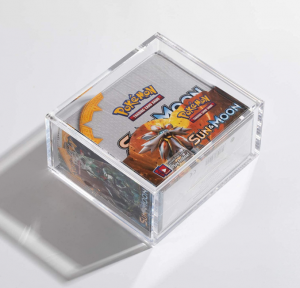 engros kartong evolusjonskort carte booster displays base sett klar akryl pokemon booster box display med magnetisk lokk