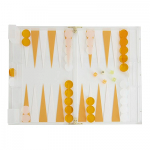 Värivaihtoehto Plexiglass Indoor Game Case Oranssi & Kirkas Akryyli Backgammon Set