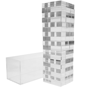 Conjunto de torre de caída de plexiglás rojo rosa neón de bloques de construcción de juego de acrílico personalizado