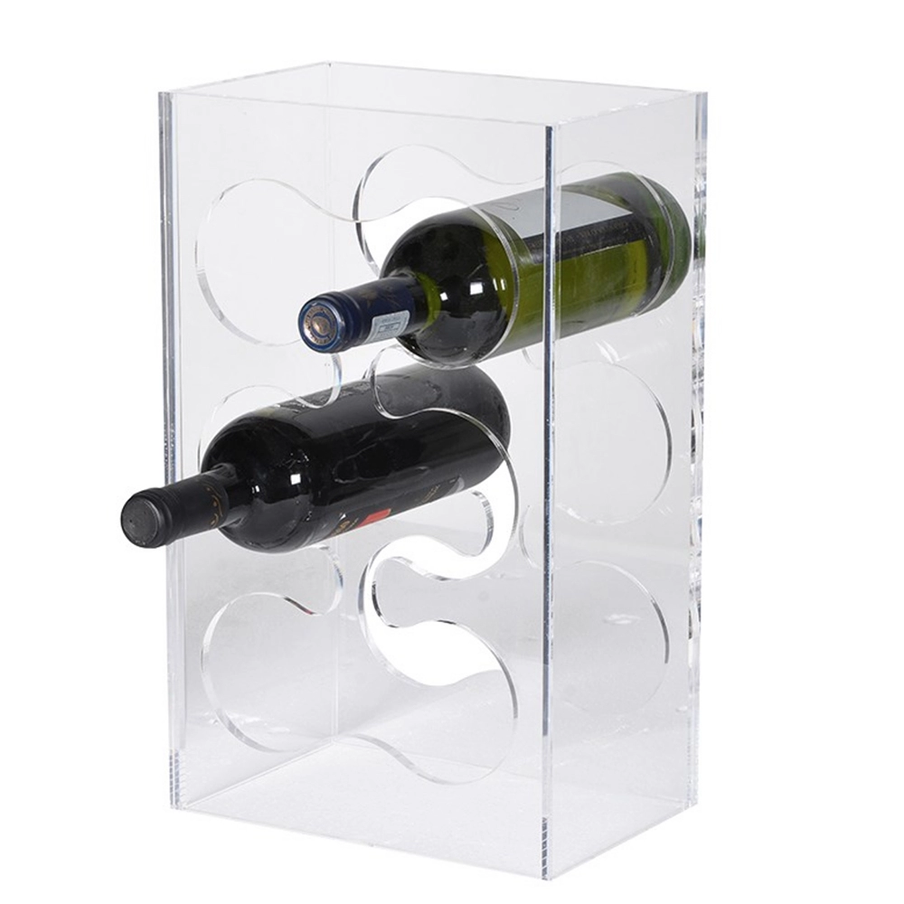 Custom Clear Acrylic Display Racks Para sa Wine Bottle Whiskey Storage