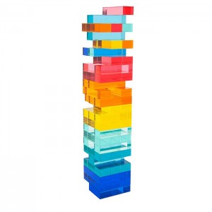 روايتي Plexiglass Stacking Tumbling Tower Acrylic Block Building Tower Game Lucite Jumbling Tower