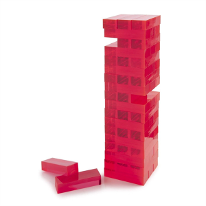 Custom Acrylic jwèt Building Blocks Neyon Woz Wouj Plexiglass Tumble Tower Set