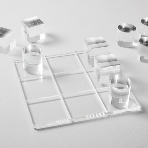 Laser Cut Qalb Forma Acrylic Block Deluxe Home Decor Tic Tac Toe Set