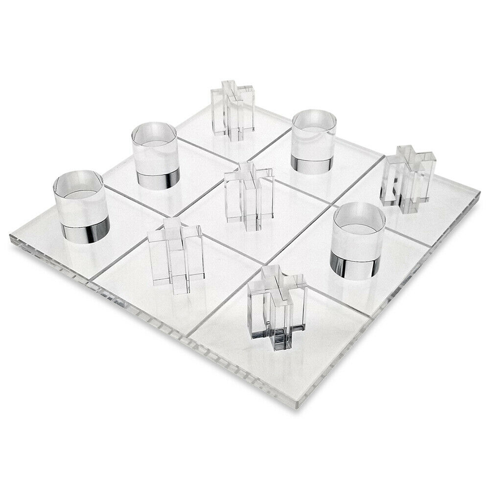 Deluxe Acryl Tic Tac Toe Set 3D Luxury Crystal Board Game Lucite