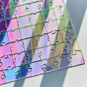 Mtundu wa Rainbow Color Acrylic Educational Toy Jigsaw Puzzle