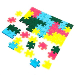 Jigsaw Puzzle edukative lodrash akrilike me ngjyrë Rainbow Color