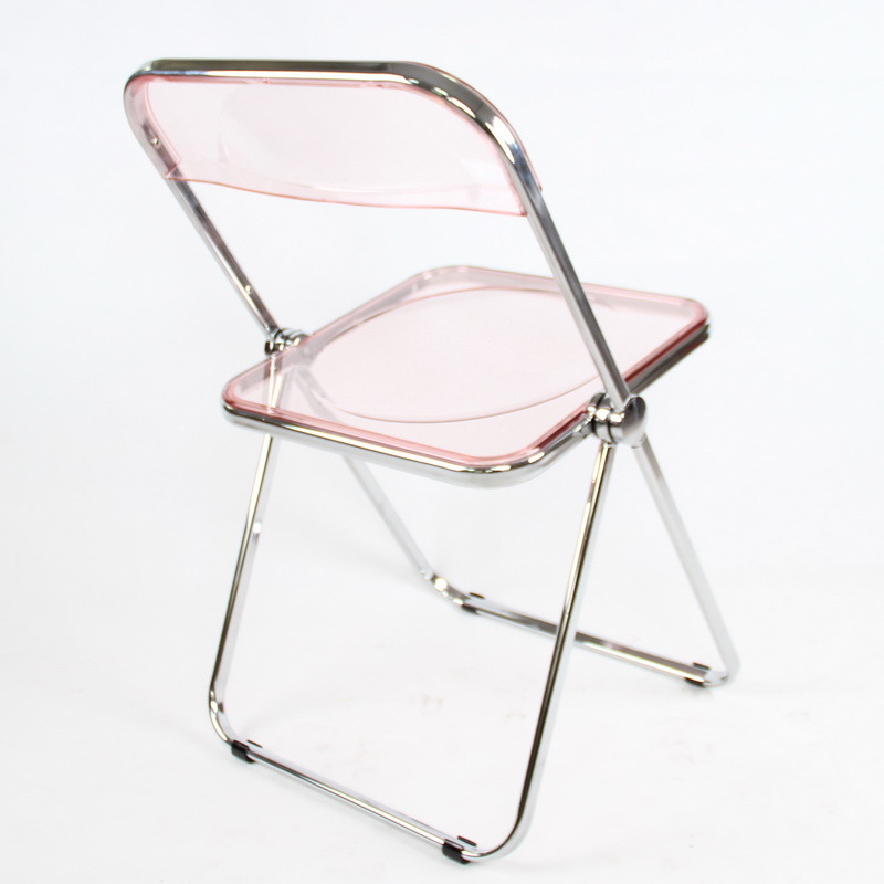 Laadukkaat kodin huonekalut Akryyli taitettava tuoli Olohuoneen tuoli Ruokailutuoli metallilla