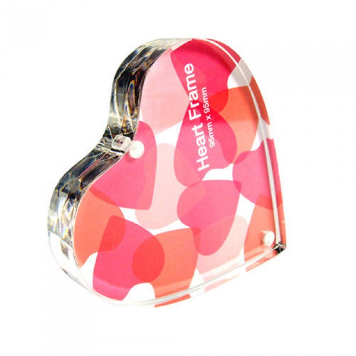 Semplice cornice portafoto in acrilico a forma di cuore Innovativa cornice magnetica in acrilico