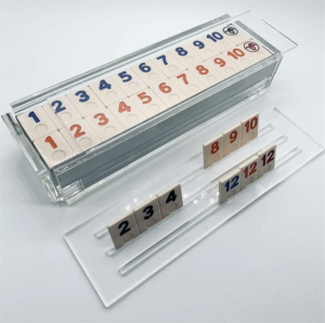 tilpassede higgs sublimering blanke bord domino-bokser store doble seks svarte akryl dominospillsett
