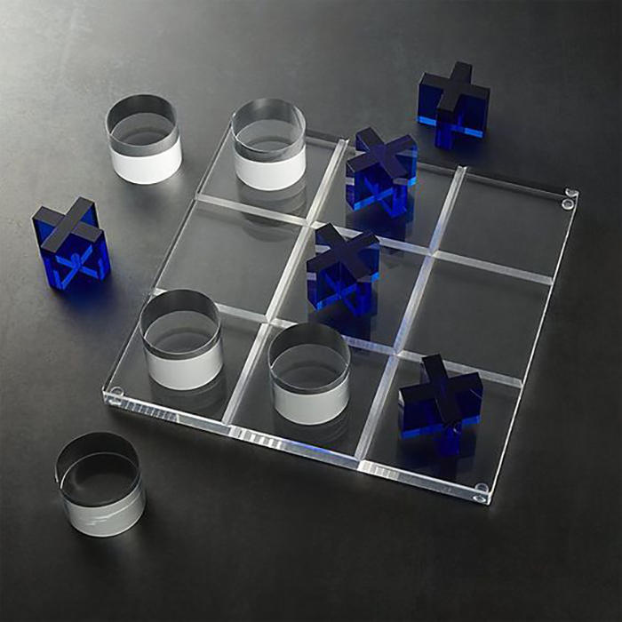Tablero de juego de mesa transparente Lucite de plexiglás Juego de punta de tic tac acrílico